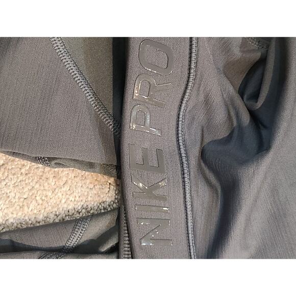 Nike Pro Hyperwarm XS Gray Pants Purple Swoosh - Picture 4 of 5